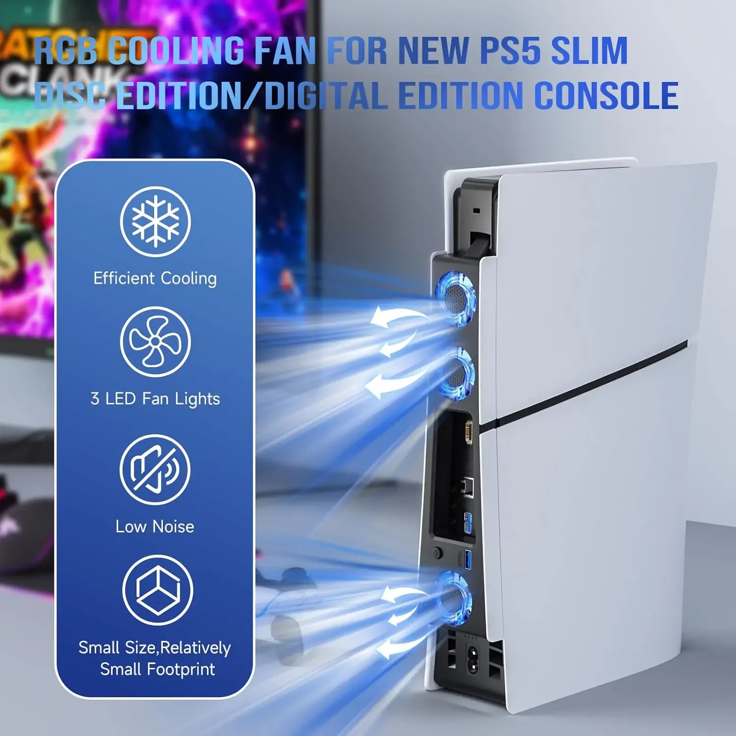 Cooling Fan for PS5 Slim Conso - Gaming Console Buttons 评论和价格