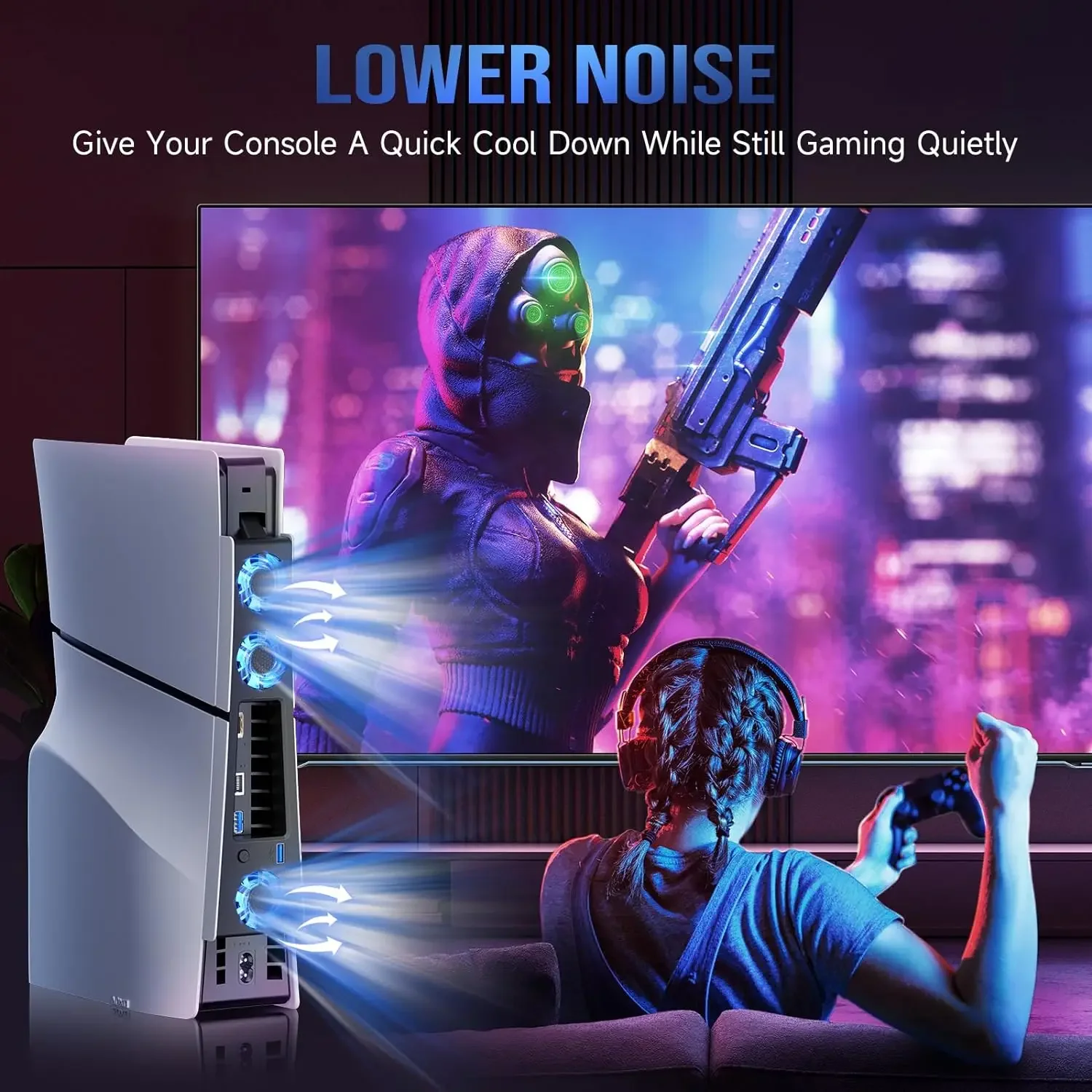 Cooling Fan for PS5 Slim Conso - Gaming Console Buttons 评论和价格